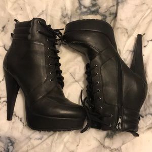Lace up heel boots